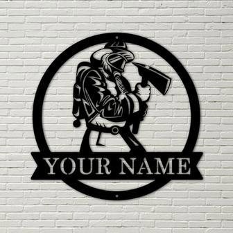 Personalized Fireman Firefighter Metal Sign Art Custom Fireman Firefighter Metal Sign, Fireman, Firefighter Gifts, Job Gift - Thegiftio UK