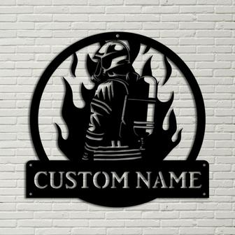 Personalized Fireman Firefighter Metal Sign Art, Custom Fireman Firefighter Monogram Metal Sign, Fireman Firefighter Gifts, Job Gift - Thegiftio UK