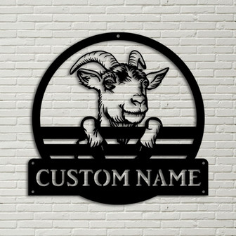 Personalized Goat Farm Monogram Metal Sign Art, Custom Goat Farmer Metal Sign, Farmer Lover Sign Decoration For Living Room - Thegiftio UK