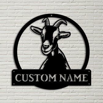 Personalized Goat Farm Monogram Metal Sign Art, Custom Goat Farmer Metal Sign, Farmer Lover Sign Decoration For Living Room - Thegiftio UK
