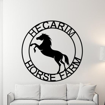 Personalized Horse Metal Sign, Horseshoe Art, Western Decor, Initial Metal Sign, Housewarming Gift, Metal Wall Art, Metal Wall Decor, Sign - Thegiftio