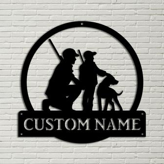 Personalized Hunting Father And Son Monogram Metal Sign Art, Custom Father And Son Metal Sign, Hunting Lover Sign Decoration For Living Room - Thegiftio UK