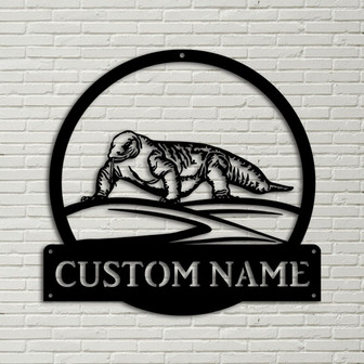 Personalized Komodo Dragon Monogram Metal Sign Art, Custom Komodo Dragon Metal Sign, Animal Funny, Father's Day Gift, Birthday Gift - Thegiftio UK