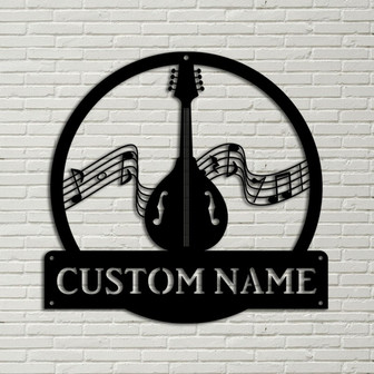 Personalized Mandolin Monogram Metal Sign Art Custom Mandolin Metal Sign Mandolin Gifts For Gift Musical Instrument Gift - Thegiftio UK
