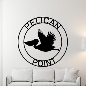 Personalized Metal Pelican Sign, Customizable Door Hanger or Wall Art, Pelican Sign, Last name Sign, Metal sign, Lake Sign, Lake House Sign - Thegiftio UK