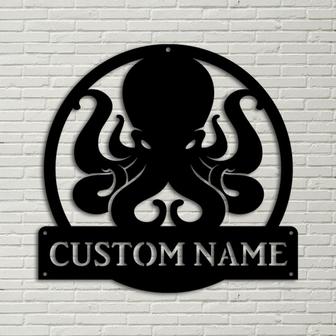Personalized Octopus Metal Sign Art, Custom Octopus Metal Sign, Octopus Gifts Funny, Hobbie Gift, Animal Custom - Thegiftio UK