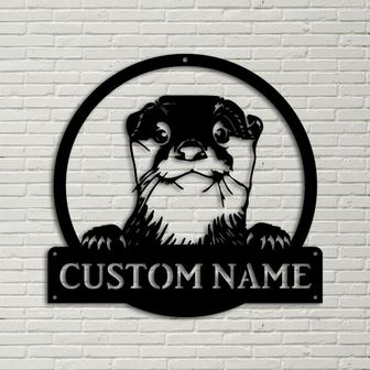 Personalized Otter Animal Metal Sign Art, Custom Otter Animal Metal Sign, Animal Funny, Pets Gift, Birthday Gift - Thegiftio UK