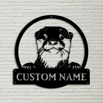 Personalized Otter Animal Metal Sign Art, Custom Otter Animal Metal Sign, Animal Funny, Pets Gift, Birthday Gift - Thegiftio