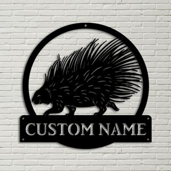 Personalized Porcupine Monogram Metal Sign Art, Custom Porcupine Metal Sign, Hobbie Gifts, Animal Gift, Birthday Gift - Thegiftio UK
