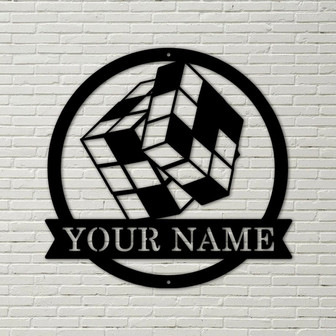 Personalized Rubiks Metal Sign Art | Custom Rubiks Cut Metal Sign | Hobbie Gifts | Sign Decoration | Birthday Gift - Thegiftio UK