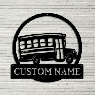 Personalized School Bus Driver Metal Sign Art, Custom School Bus Driver Monogram Metal Sign, Bus Driver Gifts, Job Gift, Home Decor - Thegiftio UK