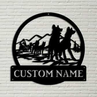 Personalized Sled Dog Racing Monogram Metal Sign Art, Custom Sled Dog Racing Metal Sign, Hobbie Gifts, Sport Gift - Thegiftio UK