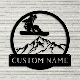 Personalized Snowboarding Metal Sign Art, Custom Snowboarding Metal Sign, Snowboarding Lover Sign Decoration For Living Room - Thegiftio UK