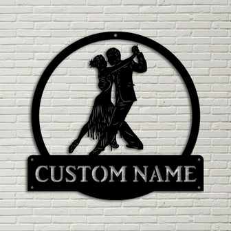 Personalized Tango Dance Monogram Metal Sign Art, Custom Tango Dance Metal Sign, Tango Dance Lover Sign Decoration For Living Room - Thegiftio