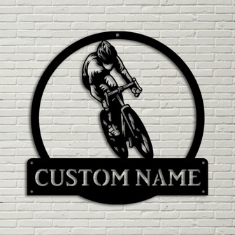 Personalized Track Cycling Monogram Metal Sign Art, Custom Track Cycling Metal Sign, Sport Lover Sign Decoration For Living Room - Thegiftio UK