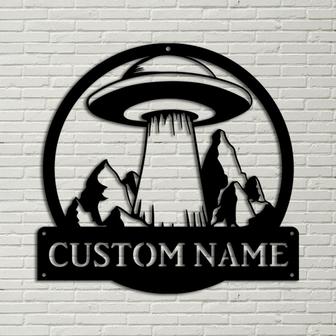 Personalized UFO Metal Sign Art, Custom UFO Metal Sign, UFO Gift Funny Hobbie Gift, Birthday Gift, ufo sign, ufo decor, ufo metal wall decor - Thegiftio UK