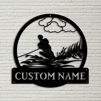 Personalized Wakeboarding Sport Monogram Metal Sign, Custom Wakeboarding Metal Sign, Birthday Gift, Wakeboarding Gift - Thegiftio UK