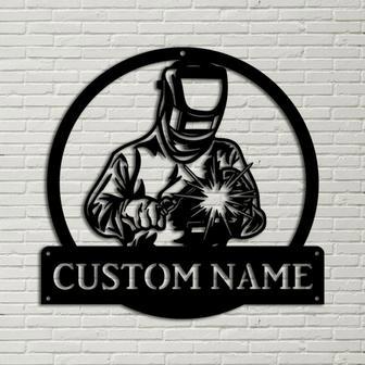 Personalized Welder Monogram Metal Sign Art, Custom Welder Monogram Metal Sign, Welder Monogram Gift, Job Gift - Thegiftio UK