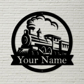 Train Metal Sign - Metal Wall Decor, Custom Metal Name Sign - Thegiftio UK