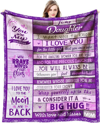 Daughter Gifts - Gifts For Daughter From Mom - Birthday Gifts For Daughter Adults - Gift For Daughter From Mother - To My Daughter Throw Blanket - Thegiftio UK