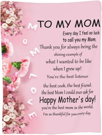 Mothers Day Blanket For Mom From Daughter Or Son Blanket Mothers Birthday Gifts For Mothers Day Birthday Family Holiday - Thegiftio UK
