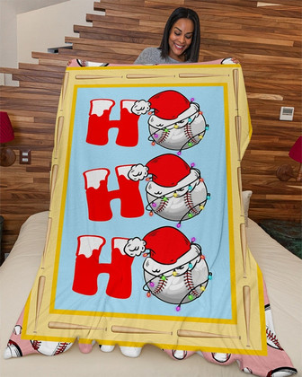 Baseball Ho Ho Ho Blanket, Christmas baseball blanket, Blanket gifts for son, baseball mom blanket, Baseball son gifts, Christmas gifts - Thegiftio UK