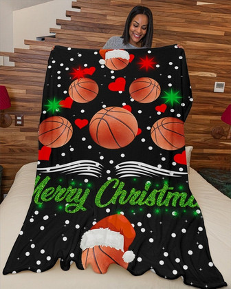 Basketball Christmas tree Blanket, Christmas Basketball blanket, Blanket gifts for son, Basketball mom blanket, Basketball son gifts - Thegiftio UK