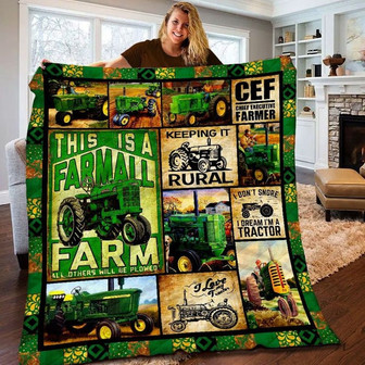 Blanket for farmer, Green tractor blanket, Grumpy Grandpa farmer, Christmas blanket, blanket for daddy, husband daddy, gift for boy - Thegiftio UK