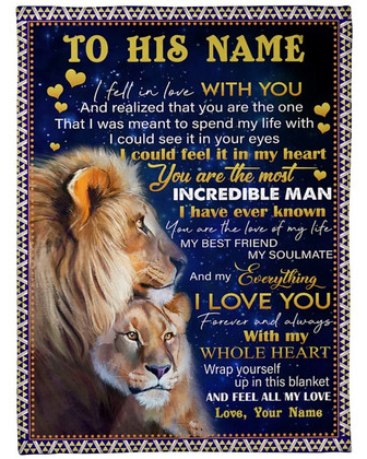 Blanket for husband, Personalized Fleece Blankets, To my husband I fell in love with you, anniverary blanket gift, husband and wife - Thegiftio UK