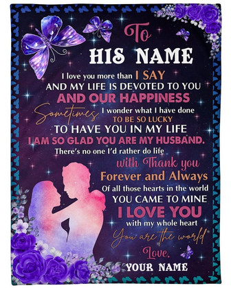 Blanket for Husband,Personalized Name Blankets,I love you,Husband and wife blanket gift,Valentine gifts for him, anniversary blanket - Thegiftio UK