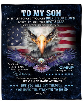 Blanket for Son, Fleece Blankets, To my son don't let today's troubles bring you down blanket, mom and son gift - Thegiftio UK