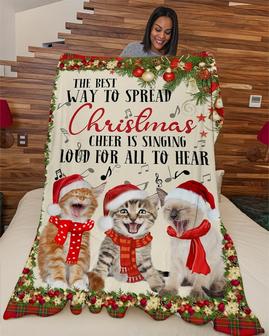 Cat lover Blankets, The best way to spread Christmas blankets, Cat christmas gifts, cat mom gifts, cat dad gifts, christmas cat - Thegiftio UK