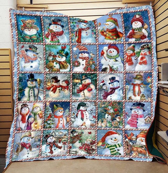 Christmas Blankets, Beautiful snowman blanket, Christmas gift for family, daddy and daughter, snowman gifts for mom,mother and son - Thegiftio