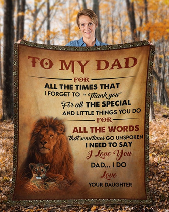 Dad blanket, Father Lion blanket, blanket from daughter, Fleece blanket, Custom blanket, family blanket, gift from son - Thegiftio UK