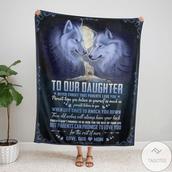 To our Daughter blanket, wolf blanket, gift from Mom and Dad, Fleece blanket, Christmas gifts - Thegiftio UK