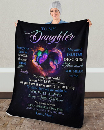 Daughter Blanket, Custom Fleece Blankets,Christmas blanket Gifts,blanket from mommy, family gift, birthday gift - Thegiftio UK