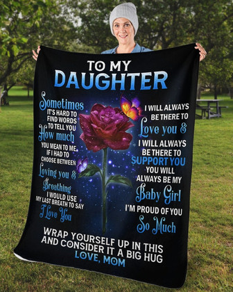 To my daughter Blankets, Custom Fleece Blankets,Christmas blanket Gifts, blanket christmas, chrismas family - Thegiftio UK