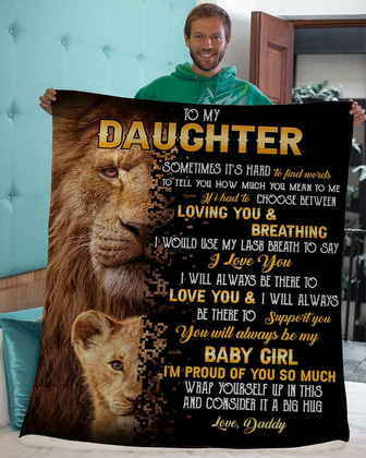 Daughter lion blanket, Custom Fleece Blankets,Christmas blanket Gifts, birthday gifts for daughter, daddy mommy gifts, family blanket - Thegiftio UK