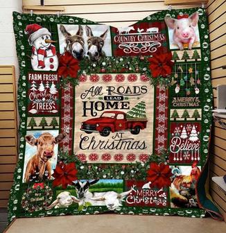 Farmer Christmas Blankets, Christmas Truck blankets, Christmas gift for family, snowman Mom and daughter, gift for her, animal blankets - Thegiftio UK