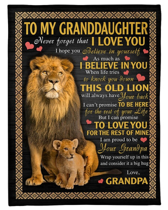 To my granddaughter blanket, gift from grandma, lion blanket for girl, Christmas gifts, birthday girl, granddaughter birthday, Nana gift - Thegiftio