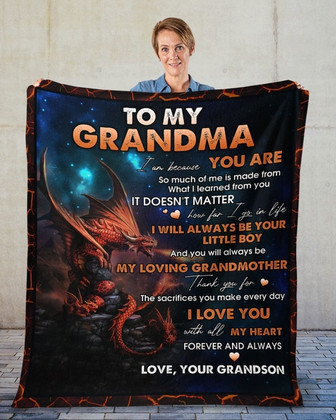 To my Grandma blankets, Grandson blanket, Fleece blanket, grandma blanket, Custom blanket, family blanket - Thegiftio UK