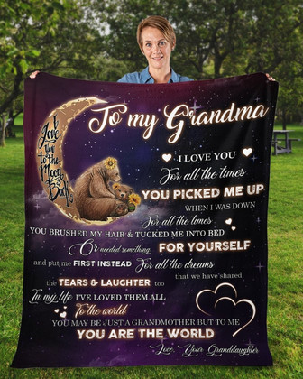 To my Grandma blankets, Bear Granddaughter blanket, Fleece blanket, grandma blanket, Custom blanket, family blanket - Thegiftio UK