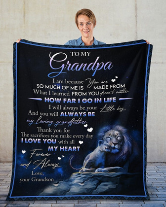 To my Grandpa blankets, Grandson blanket, Fleece blanket, grandma blanket, Custom blanket, family blanket - Thegiftio UK