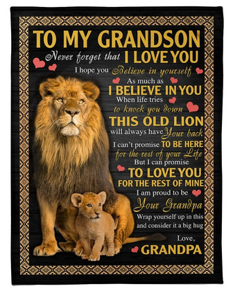 To my grandson lion blanket, gift from grandpa, blanket for boy, Christmas gifts, grandson's birthday, Grandma Nana gift,family blanket - Thegiftio UK