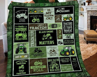 Green blankets, Tractor Blanket, blanket for Farmer, tractor lovers, Christmas blanket, blanket for daddy, Grumpy Grandpa - Thegiftio UK