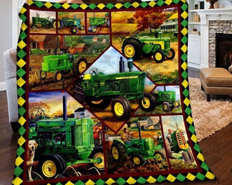 Green Tractor blankets, blanket for Grandson, tractor lovers, Farmer blanket, Christmas blanket, blanket for daddy, Grumpy Grandpa - Thegiftio UK