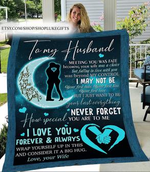 To my husband blanket, meeting you was fate, Valentine's gifts, Mr and Mrs gifts, anniversary gifts, blanket for him, gift for dad - Thegiftio UK
