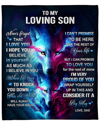 To my loving son Blanket, blanket gifts from mom dad, Custom Fleece Blankets,Christmas blanket Gifts,blankets for son, son birthday - Thegiftio UK