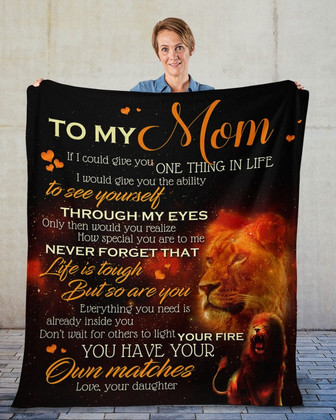 To my Mom lion blanket, blanket from daughter, Fleece blanket, Custom blanket, family blanket, gift from son, mom and daughter - Thegiftio UK