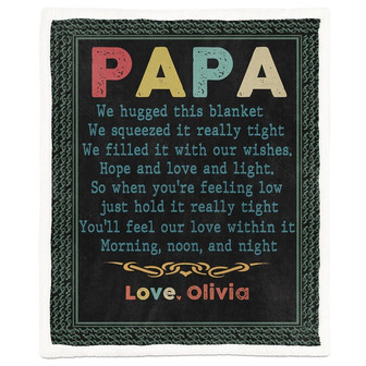 Papa blankets, Christmas blanket Gifts, gift for grandpa, Custom blanket, family blankets, blanket for dad granddaughter family - Thegiftio UK